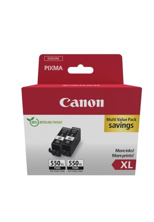 Canon PGI-550PGBK XL Twin pack - 2-pack - Høy ytelse - svart - original - blekkbeholder
