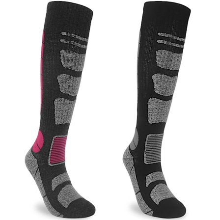 2 par dame Merino ull ski sokker, termiske knelange lange tur- og ski sokker, polstret fotbuestøtte snowboard varme tykke vintersokker