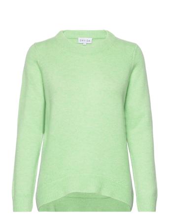 Straight O-Neck Sweater Pullover Grønn Davida Cashmere*Betinget Tilbud
