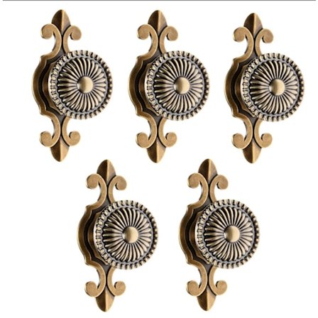 6 stk. Antik greb til skuffe, dør, skabe, køkkenhåndtag, knopper