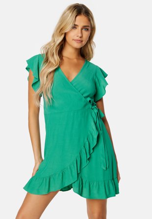 VILA Fini Wrap S/S Short Dress Alhambra Klær