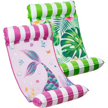 Sett med 2 oppblåsbare bassengflytere for voksne 4 i 1