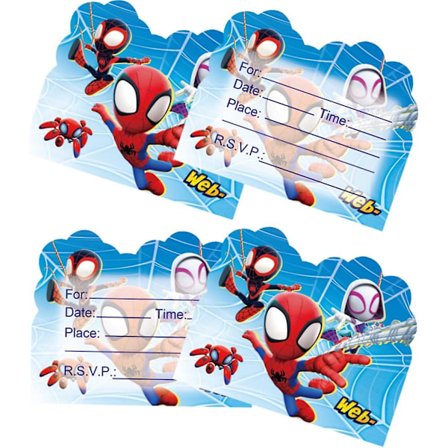 50 stk. Spidey og hans fantastiske venner bursdagsfest invitasjonskort, Spidey og hans fantastiske venner festutstyr for barn