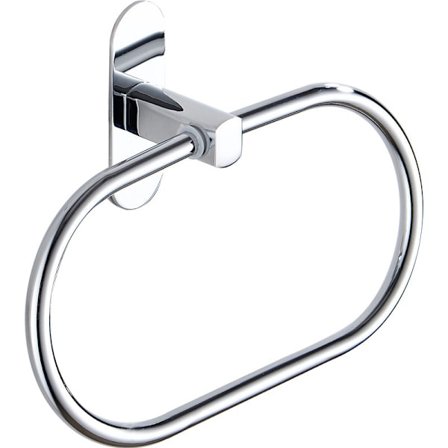 Elegant ringhåndkleholder i krommet metall for praktisk oppheng