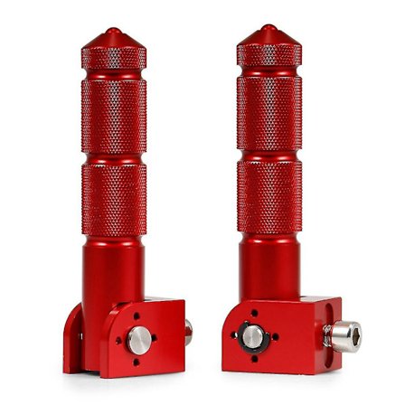 Universella 2 st Bakre Passagerarfotpinnar Pedaler Fällbara Fotstöd För Motorcyklar Röd - Snngv