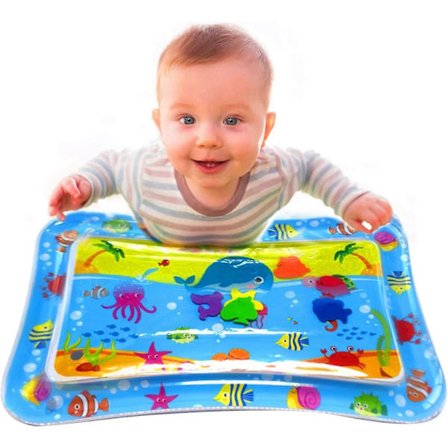 Vattenmatta för Magläge Uppblåsbar Lekmatta för 3 6 9 12 Månader Utvecklingsleksaker Nyfödda Pojkar Flickor Inomhusspel