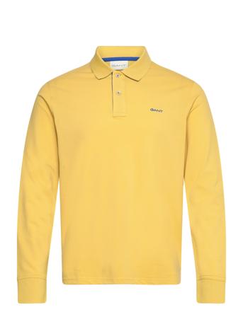 Reg Contrast Pique Ls Polo Tops Polos Long-sleeved Yellow GANT