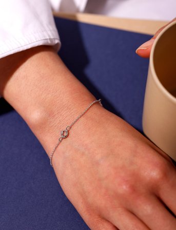 Design Letters Ruth Anchor Charm Lock Bracelet, Silver - Silver - ONE SIZE