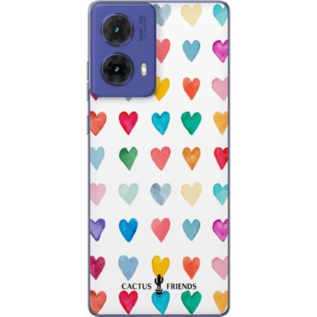 Kompatibel Mobilcover til Motorola Motorola Moto G85 Cactus and Friends - Watercolor Love Grid