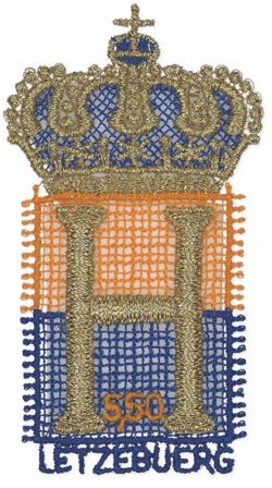 Luxemburg - Grand Duke Henri 25 års regeringsjubilæum - Postfrisk broderet miniark
