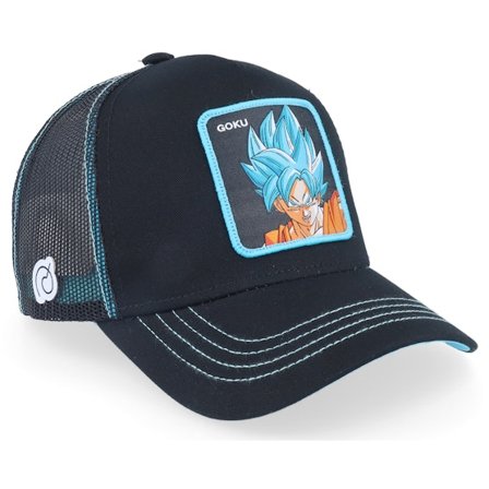 Capslab - Black trucker Czapka Z Daszkiem - Dragon Ball Goku Black/Turqoise Capslab @ Hatstore
