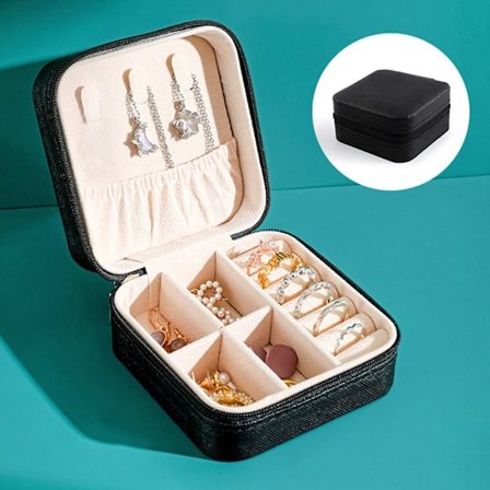 Smykker Opbevaringsæske Ring Øreringe Organisation SORT