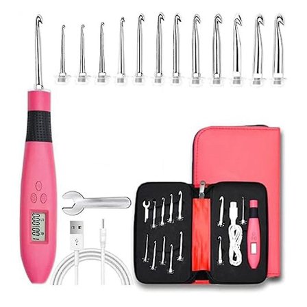 Räknande Virknålsset, Virknålar Uppladdningsbar Virknål med 2 Nivåer LED Nummer Virkning [hsf]