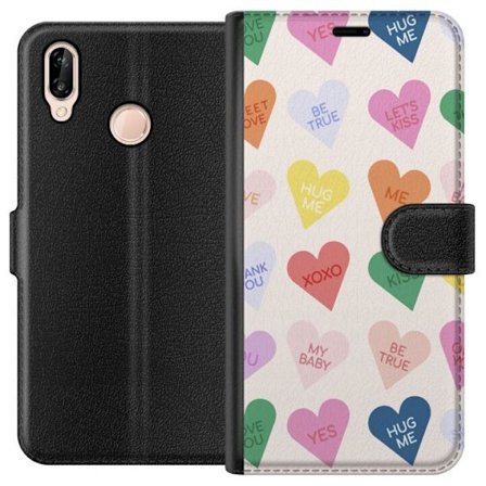 Kompatibel Tegnebogsetui til Huawei Huawei P20 lite GodteHjerter