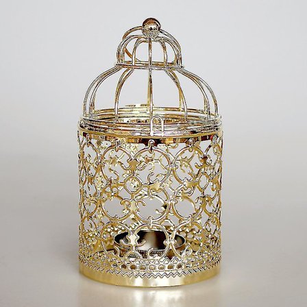 Europa Golden Hollow Metal Mönster Cylinder Ljushållare Ons DXGHC