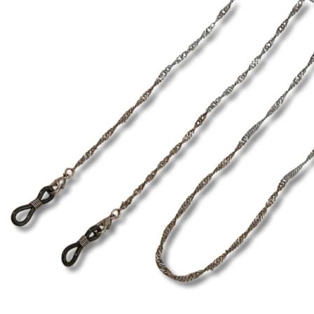 Snoet kæde til solbriller Retro Vintage sølvgrå briller Silver one size