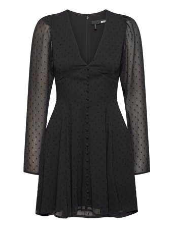 Long Sleeve Mini Dress Black ROTATE Birger Christensen