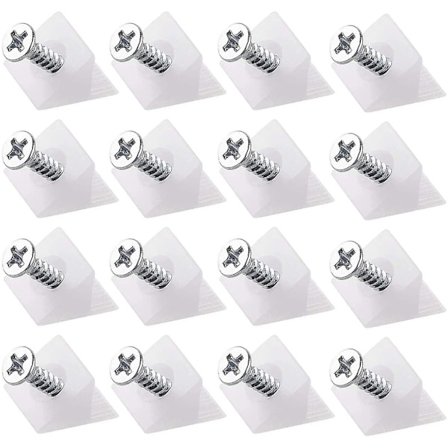 100 stk. Skuffesupport Skuffe Bund Nedhæng Reparation Fix Kit Møbler Bryst Reparation Kiler Plastik Vinkelbeslag Med Matchende Skruer