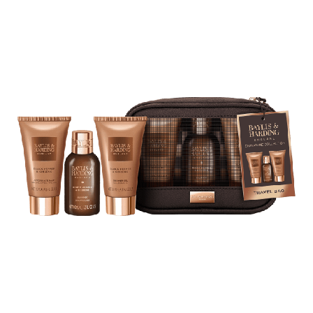 Baylis & Harding Men`s Black Pepper Ginseng Travel Wash Bag Gift Set Presentaskar Herr 200 ML