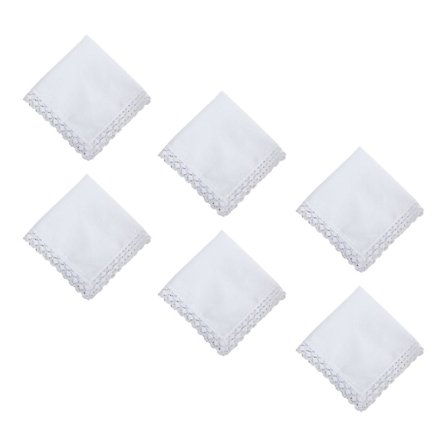 6 st vita spets vita näsdukar näsdukar för bröllopsgåva