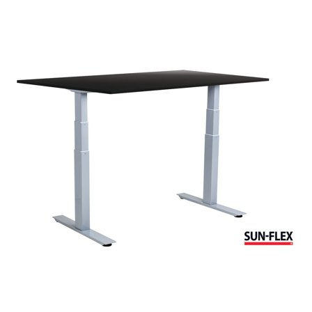SUN-FLEX Bord VI höj/sänk 140x80 grå/svart - Lyreco - Kontorsmöbler och inredning - Bord och hurtsar - Skrivbord - Höj/sänkbar