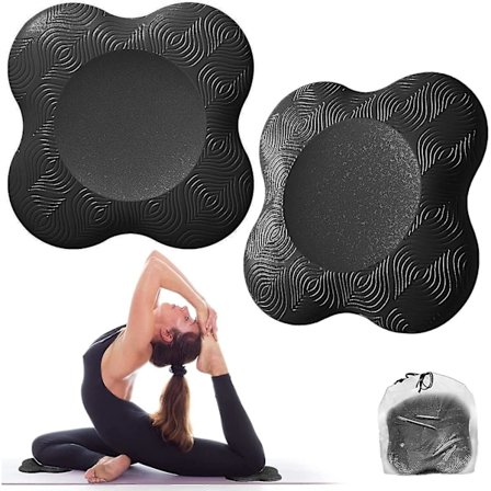 2 Pakning Yoga Kneputer, Yoga Knestøtte Komfortable Lettvekts Yoga Kneputer, Svart