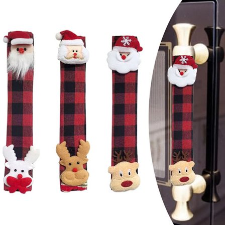 3 stk. Ovnshåndtak Deksel Julemønster Kjøleskapsdør Deksel Beskyttelsesdeksler Slitesterke og Vaskbare