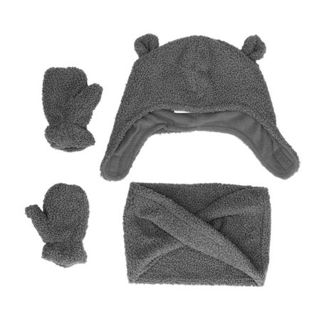 Sød babyhue handsker halstørklæde sæt polyesterfiber dobbelt lag holder varm vinterhue handsker halstørklæde