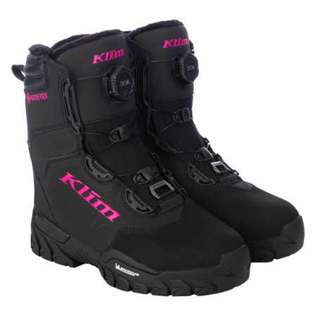 Botas de Moto de Nieve Klim Fierce GTX BOA Mujer Negro - Rosa Glo 36