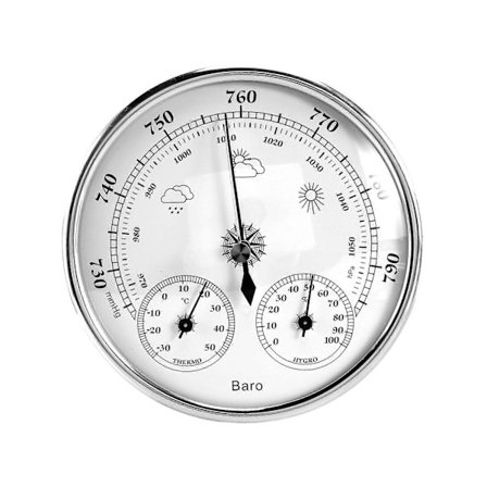 Vægmonteret husholdningstermometer hygrometer høj nøjagtighed trykmåler luftvejrinstrument B