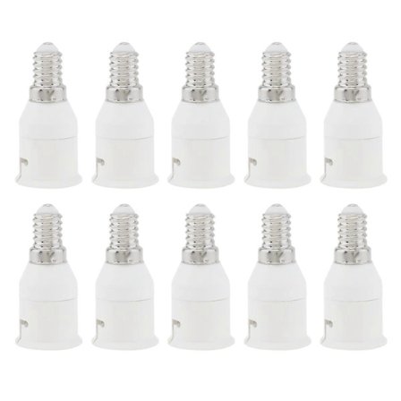 10 st E14 till B22 Lamphållare Adapter Liten Skruv till Bajonettfattning Glödlampssockel Omvandlare Åldringstest La [DB]