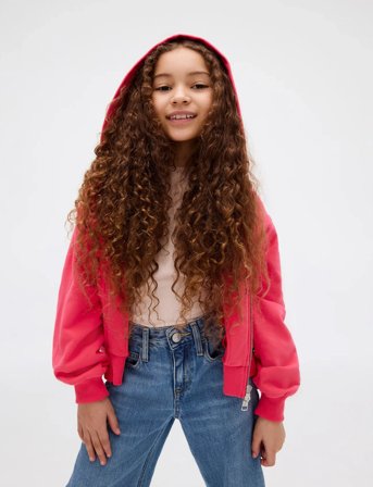 Calvin Klein Terry Zip Up Hoodie - Coral - 170