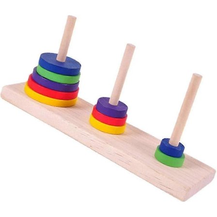Trepuslespill - Tower of Hanoi, Klassisk tårn, Elv, Bambus, Lås opp puslespill/YY