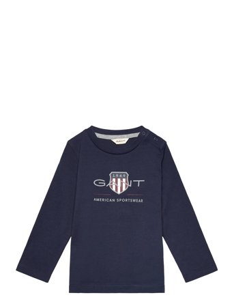 GANT Archive Shield Ls T-Shirt - Navy - 80