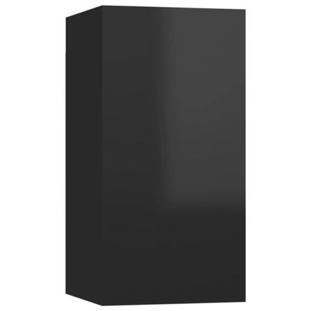 Vidaxl Tv-skåp Svart Högglans 30,5x30x60 Cm Konstruerat Trä Svart