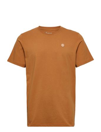 Regular Fit Badge T-Shirt - Gots/Ve T-shirts Short-sleeved Orange Knowledge Cotton Apparel