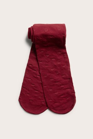 Kappahl | Rajstopy w serca, 50 DEN | Czerwony