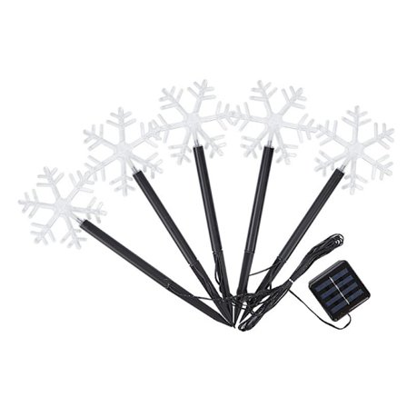 Solcelledrevne snøfnugg-lys, vanntette julelys for landskap, innkjørselsdekorasjoner, LED-lys (varmt lys) for uteplass, plen, gangvei