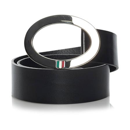 Dolce & Gabbana Pre-owned, Oval Leather Belt Zwart, Dames, Maat:ONE Size