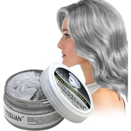 TG Midlertidig Hårfarve, Grå Hårfarve, Grå Hårfarvevoks, Hårstyling Farve Ler, Hårspray Farve til Mænd Kvinder Øjeblikkelig Styling Grå 100g