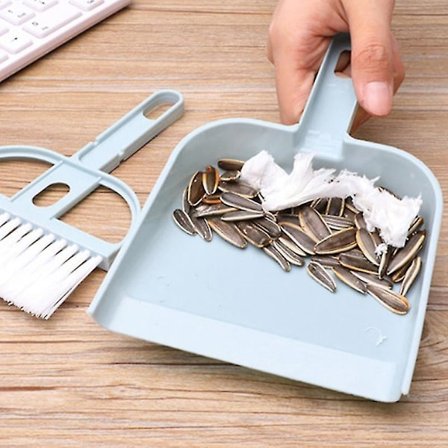 Tangentbordsskydd med dammsamlare Mini kvast och dammspann Set Hushållsrengöringsverktyg för soffa (Rosa)