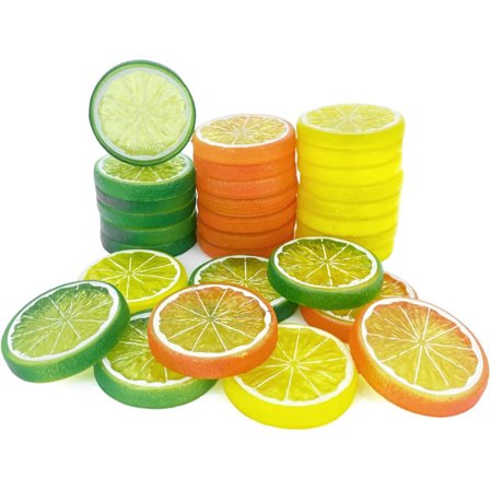 30 st Fake Citron Skivor Dekoration Artificiell Frukt Fake Mat Hem D