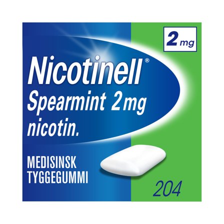 Nicotinell 2 mg tyggegummi spearmint 204 stk