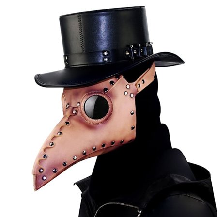Pestlæge Fuglemaske Pest Kostume Steampunk Maske Halloween Kostume PU Læder Lang Næse Cosplay Rekvisitter Retro Gotisk Fest (Brun)