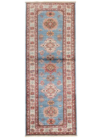 Tapis D'orient Kazak Ariana 79X206 De Couloir Marron/Bleu Foncé (Laine, Afghanistan)