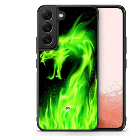 Bjornberry Skal Samsung Galaxy S22 Plus 5g -grön Flames Dragon