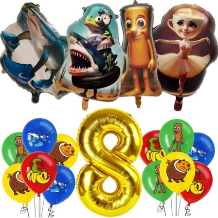 Italialainen Brainrot Tung Tung Sahur Tralalo Lasten syntymäpäiväjuhlatarvikkeet ilmapallopöytäastiat kuppilautanen banderolli lelulahjakoristesetti