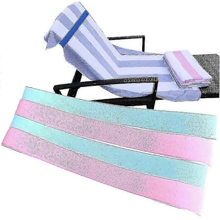 4-pack Strandhandduksband, Handduksband för Solstolar, Strandhandduksklämmor för Strandpool Kryssningsstolar, Strandtillbehör [DB]