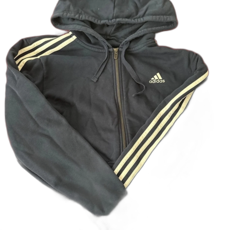 Mörkblå hoodie med dragkedja från Adidas