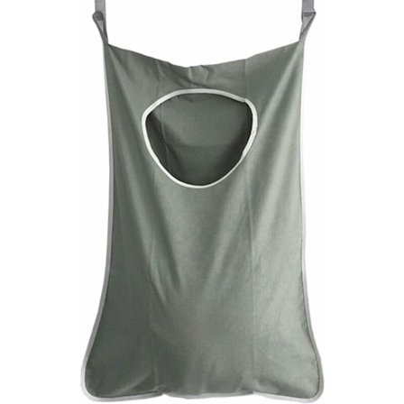 Skittentøyspose, stor kapasitet vaskeromskurv hengende oppbevaringspose med gratis kroker for bad, sovesaler og skap (grå)-